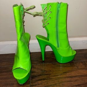 Neon Green Exotic Heels